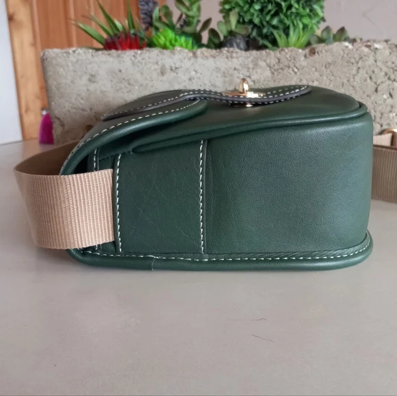 Dooney & Bourke Saddle Bag 20 Italian Leather In Sage - Picture 8 of 16